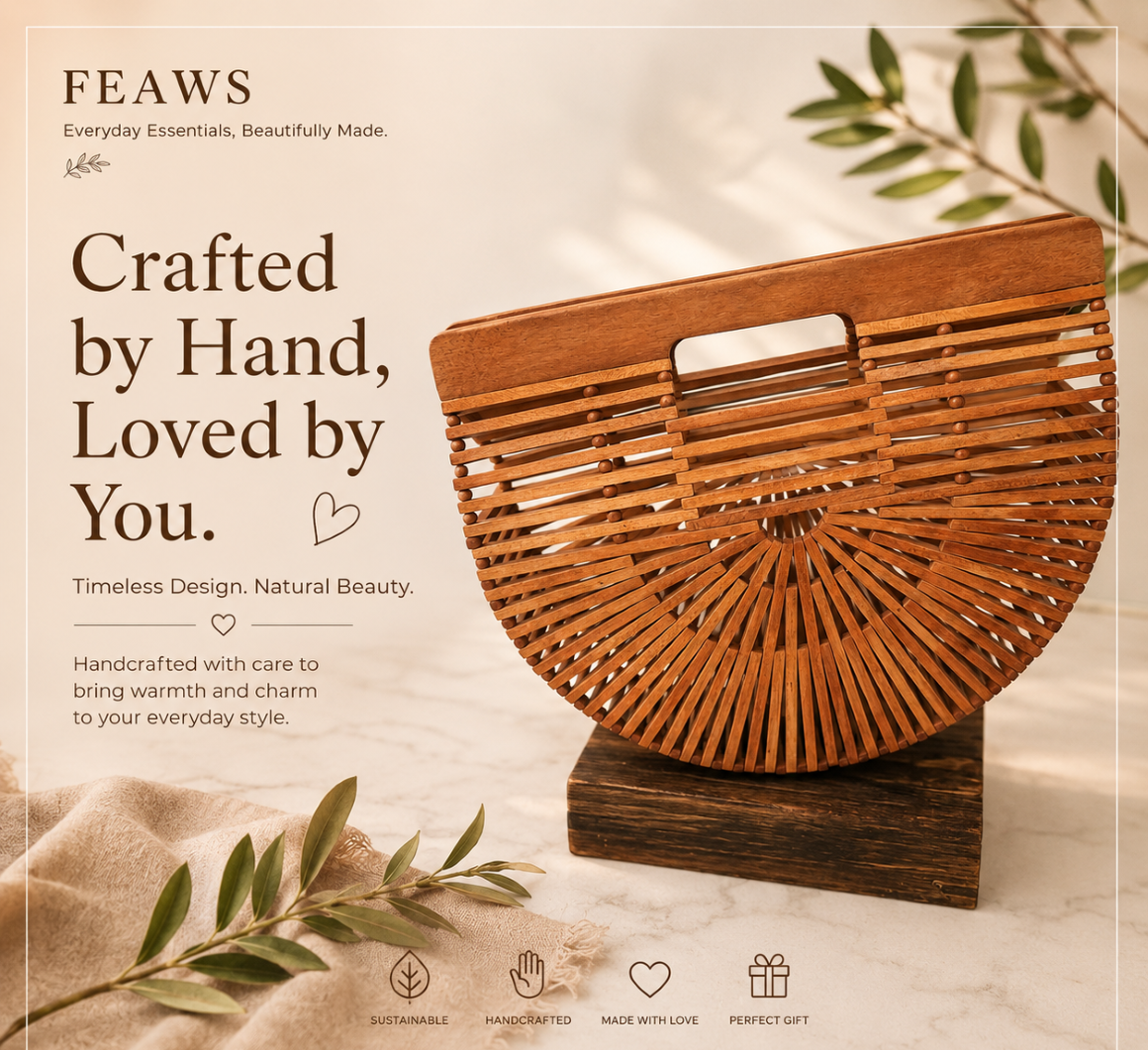 Handcrafted Elegant Lightweight Wooden Clutch