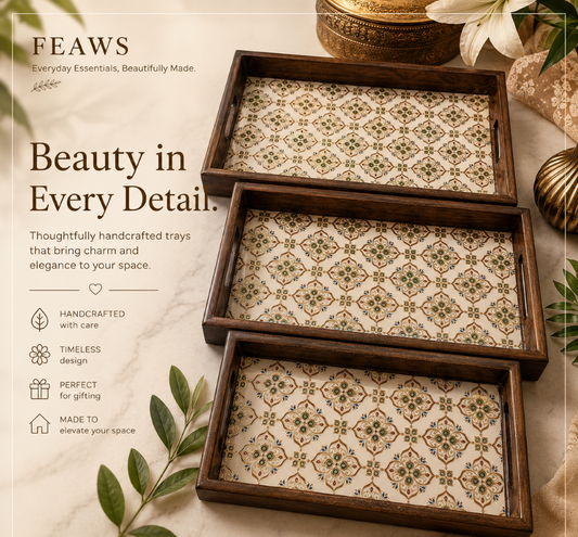 Golden-Beige Glow Elegant Trays
