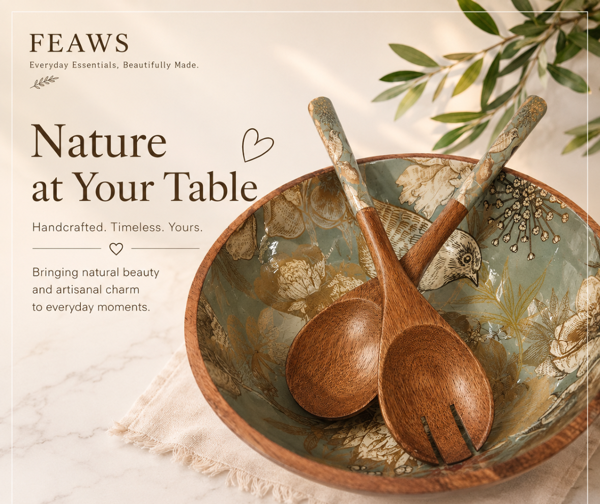 Meraki Green Sparrow Harmony Bowl with 2 servers