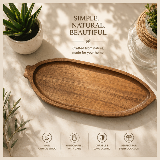 Acacia Wood Leaf/Cloud/oval/rectangular Shaped Wooden Tray