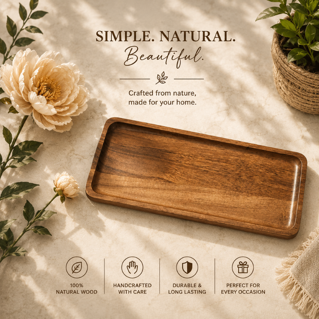 Acacia Wood Leaf/Cloud/oval/rectangular Shaped Wooden Tray