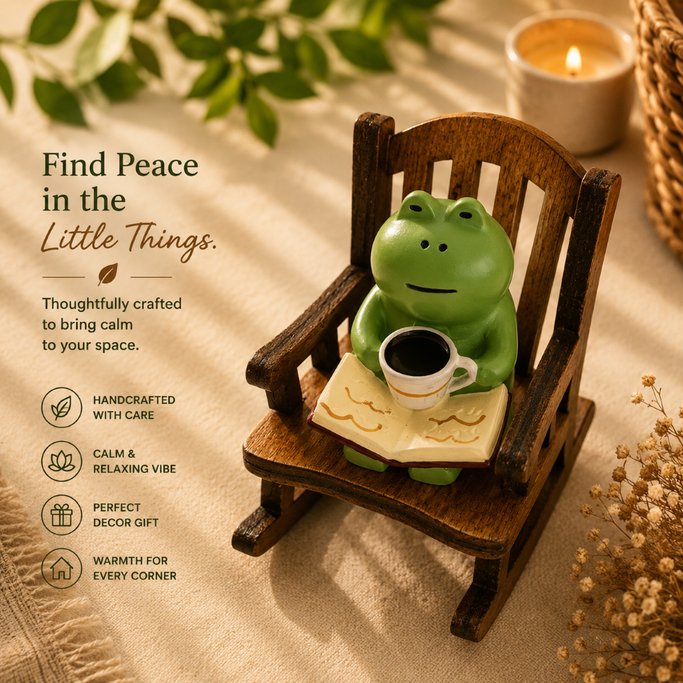 Japanese Resin Mini Frog Rocking Chair – Decorative Accent