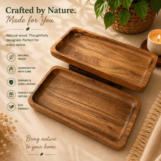 Rustic charm rectangular serving trays