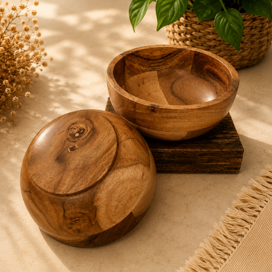 Heritage Natural Acacia Wood Serve Bowl