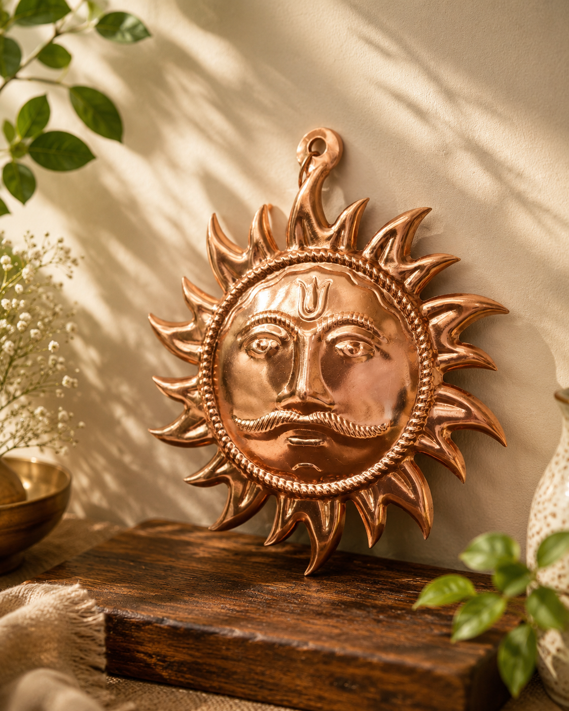 Handcrafted Copper Sun Sign for wall decor