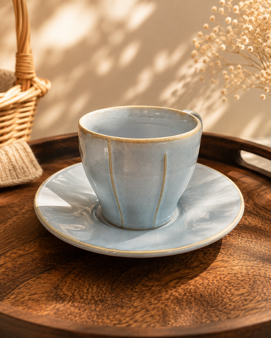 Sky Serenity Cup & Saucer – 1 Set of 2 pcs-Tea cup & Saucer