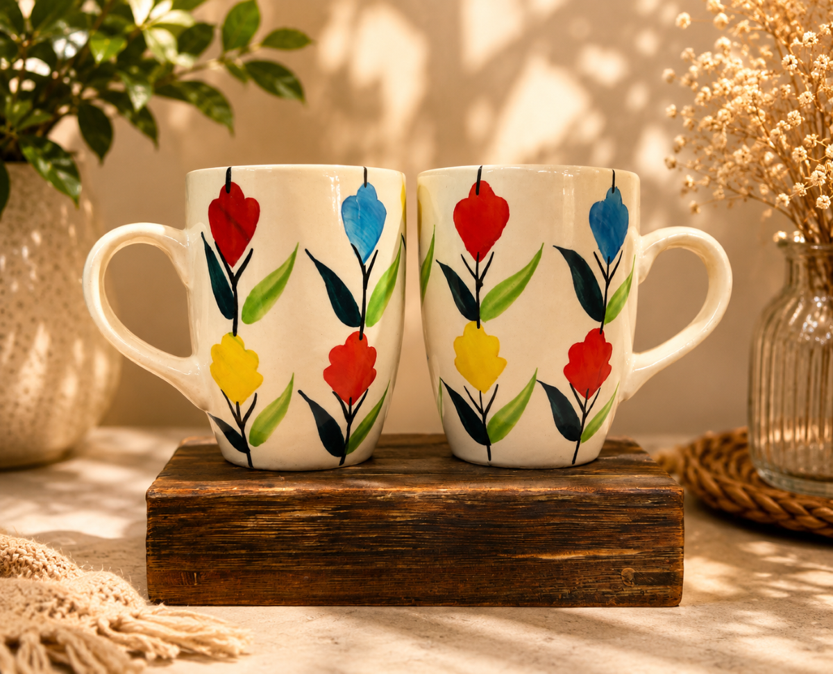 Color Splash Blossom Mug Set of 2