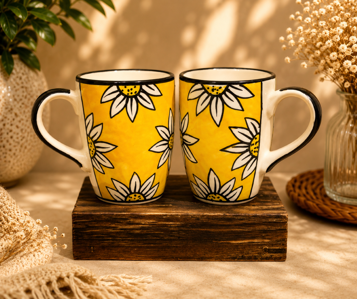 Yellow Daylight Daisy Mug Set of 2