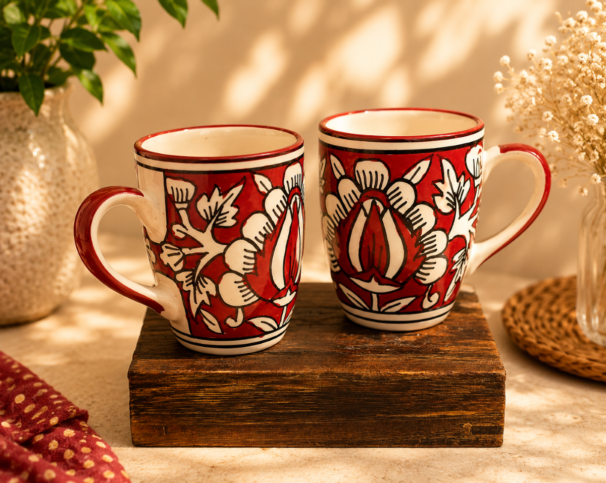 Ruby Petal Mug set of 2