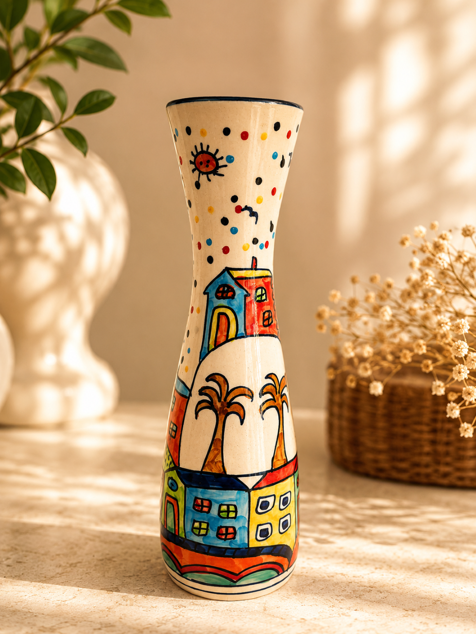Vibrant Color Splash Hand-painted Vases Set of 3 pcs