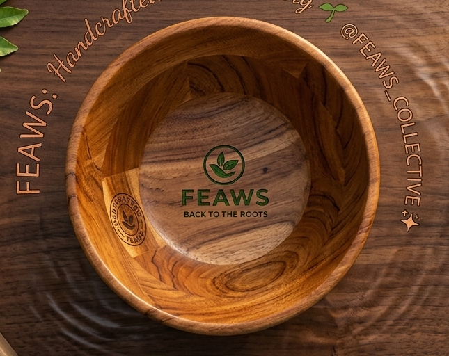 FEAWS “Prithvi” Series Conical Shape Acacia Wood Bowl