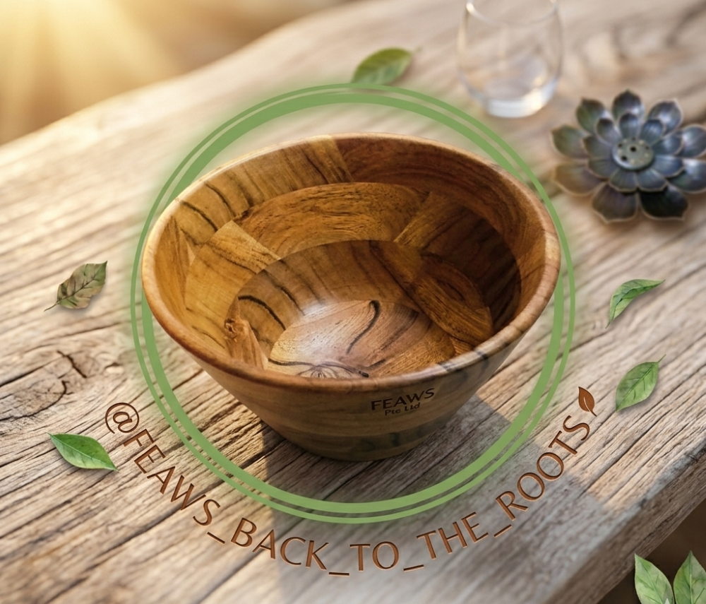 FEAWS “Prithvi” Series Conical Shape Acacia Wood Bowl