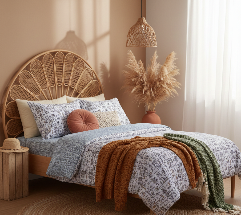 Sky & Water Harmony Handblock Printed Lightweight Comforter Set of 2 Pcs– Single Size