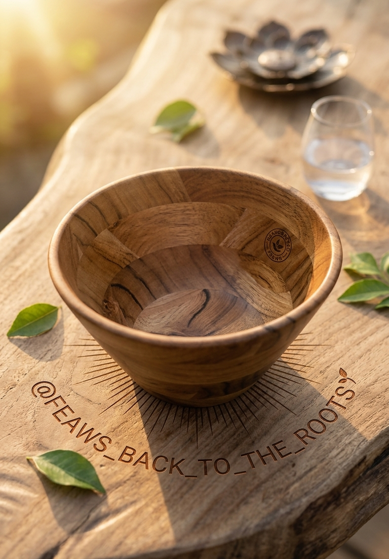 FEAWS “Prithvi” Series Conical Shape Acacia Wood Bowl