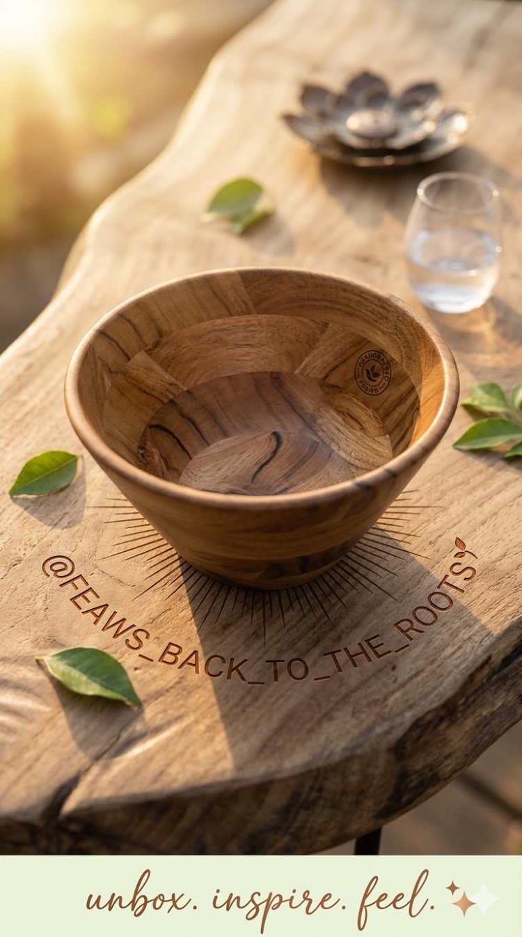FEAWS “Prithvi” Series Conical Shape Acacia Wood Bowl