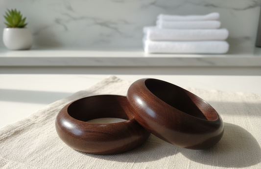 Mango Wood Statement Bracelets Bangle Set of 2 pcs