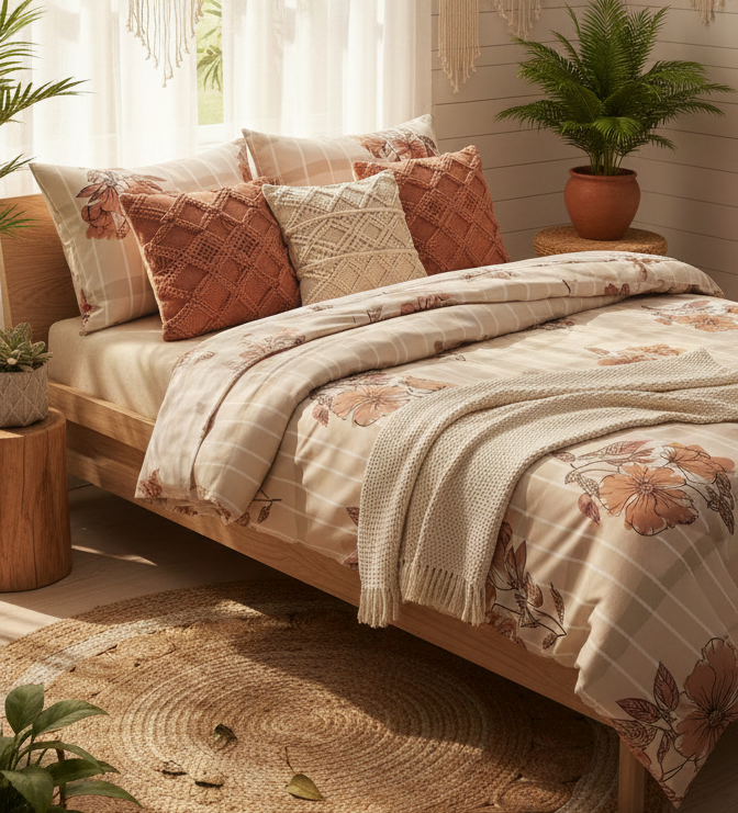 CozyPetal Bedsheet Set with 2 pcs of pillow covers