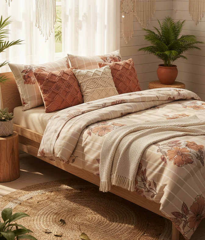 CozyPetal Bedsheet Set with 2 pcs of pillow covers