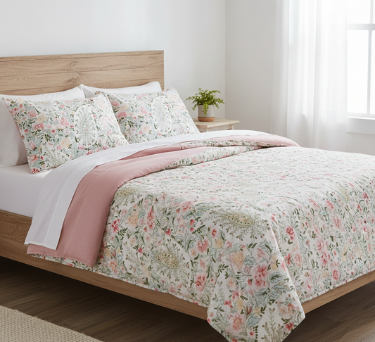 Olive Leaf Serenity Lightweight Comforter Set of 2 Pcs– Single Size