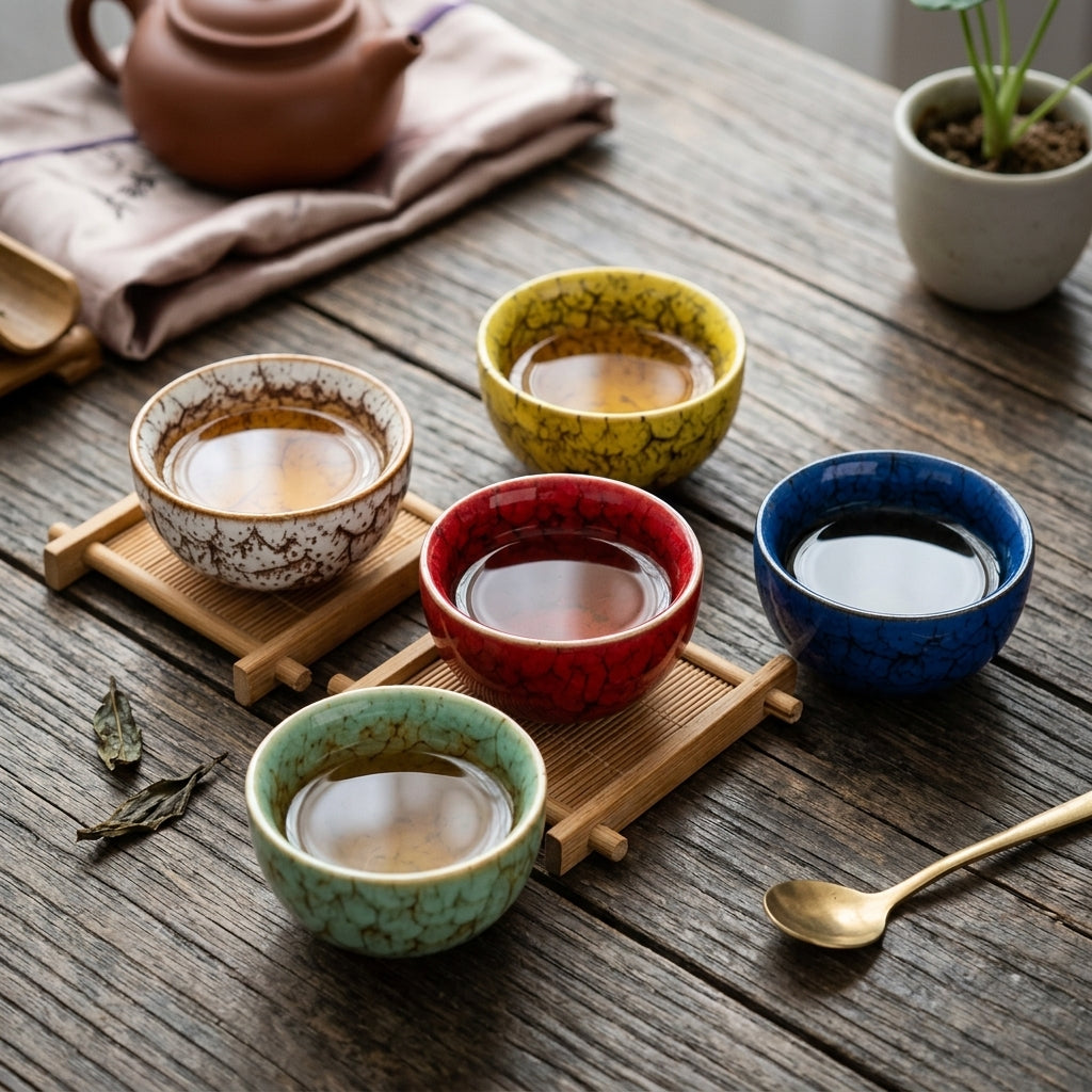 Gift Ready Set-Five Elements Ceramic Tea Cup Set