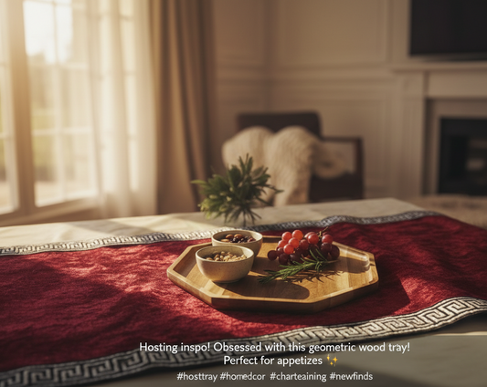 Octagon Shape Acacia Wood Serving Platter