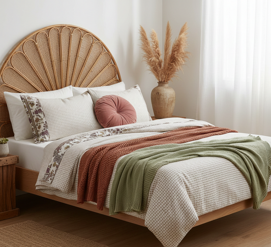 Crown & Veil Handblock Printed Lightweight Comforter Set of 2 Pcs- Single Size