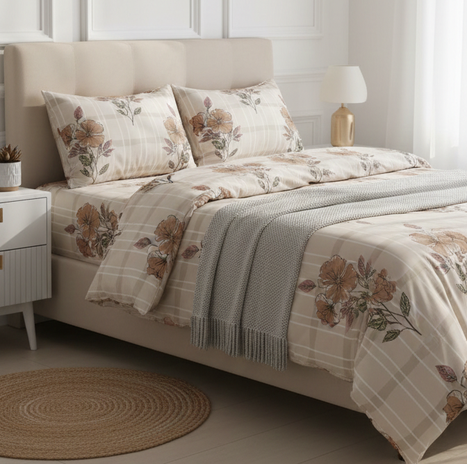 CozyPetal Bedsheet Set with 2 pcs of pillow covers