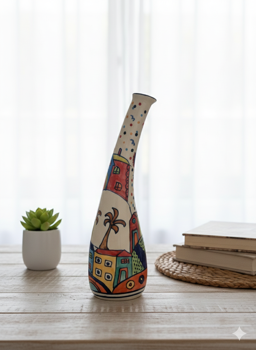 Vibrant Color Splash Hand-painted Vases Set of 3 pcs