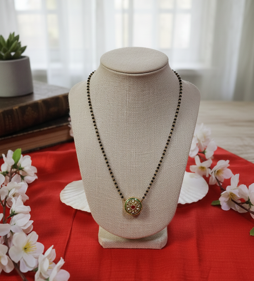 Black beads necklace with pendants: Elegant and Stylish Set