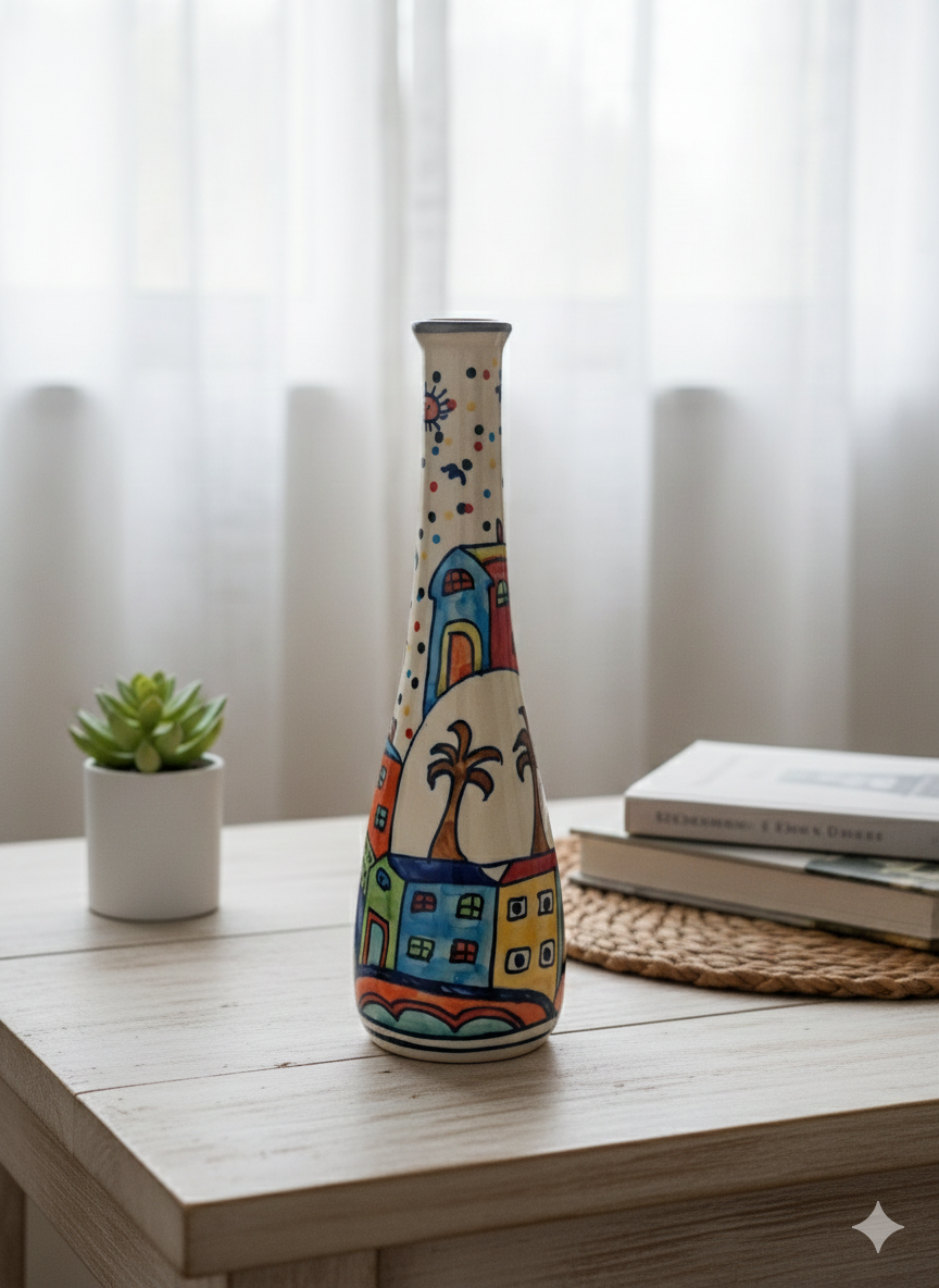 Vibrant Color Splash Hand-painted Vases Set of 3 pcs