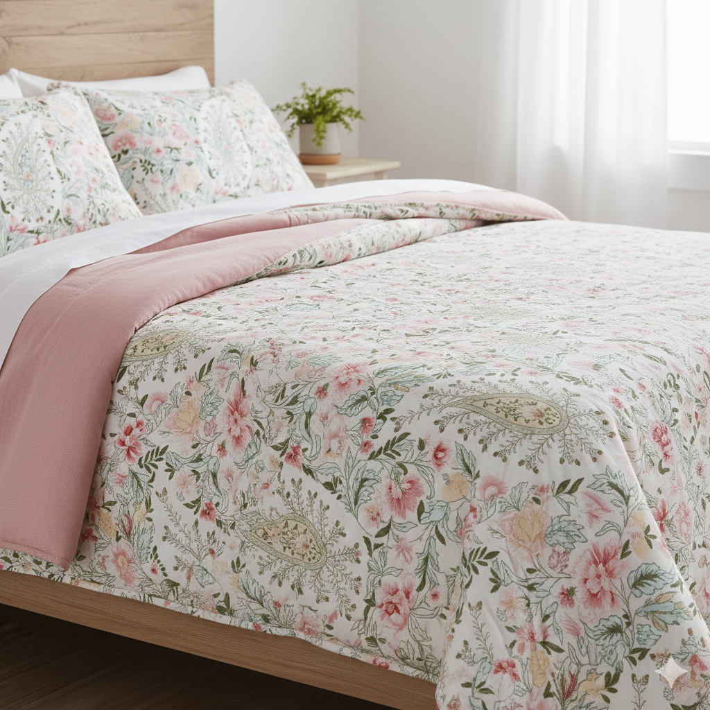 Olive Leaf Serenity Lightweight Comforter Set of 2 Pcs– Single Size