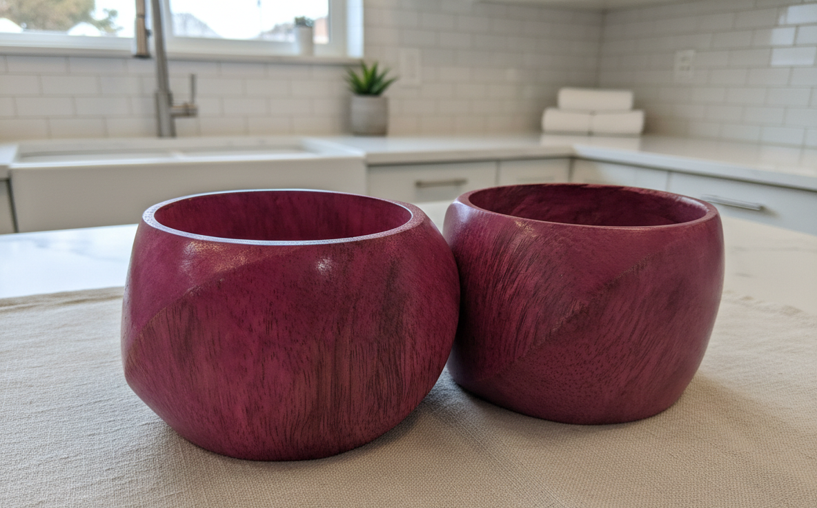 Mango Wood Big Cuff Bracelet Bangle Set of 2 pcs