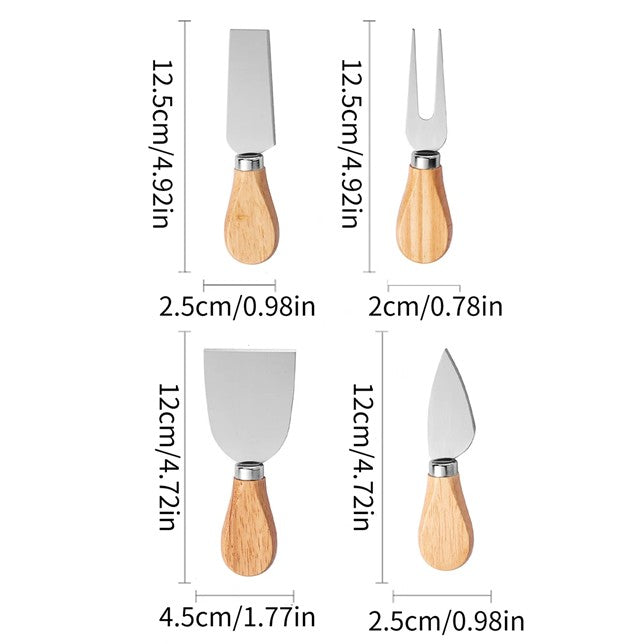 4PCS-Stainless Steel Cheese Knife 4-Piece Set