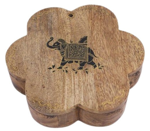 Mango Wood Spice Box – Natural Wood color