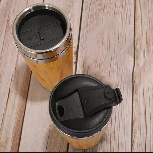 Stainless Steel Liner Tumbler Wooden Insulated Coffee Tea Mug Travel Camping Cup Thermos Bottle