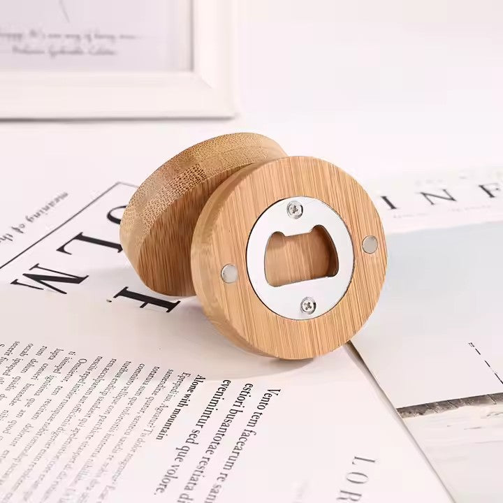 Magnetic Bamboo Bottle Opener