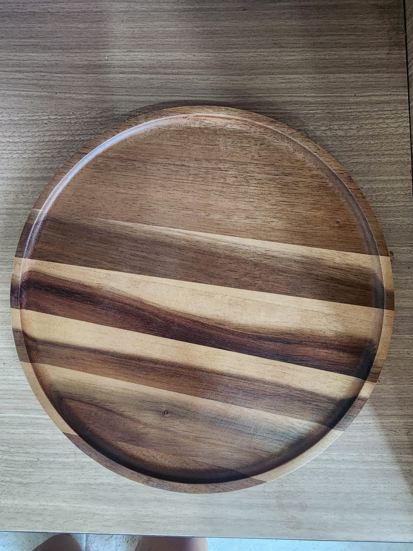Round wooden dinner plates home decor acacia wood serving tray