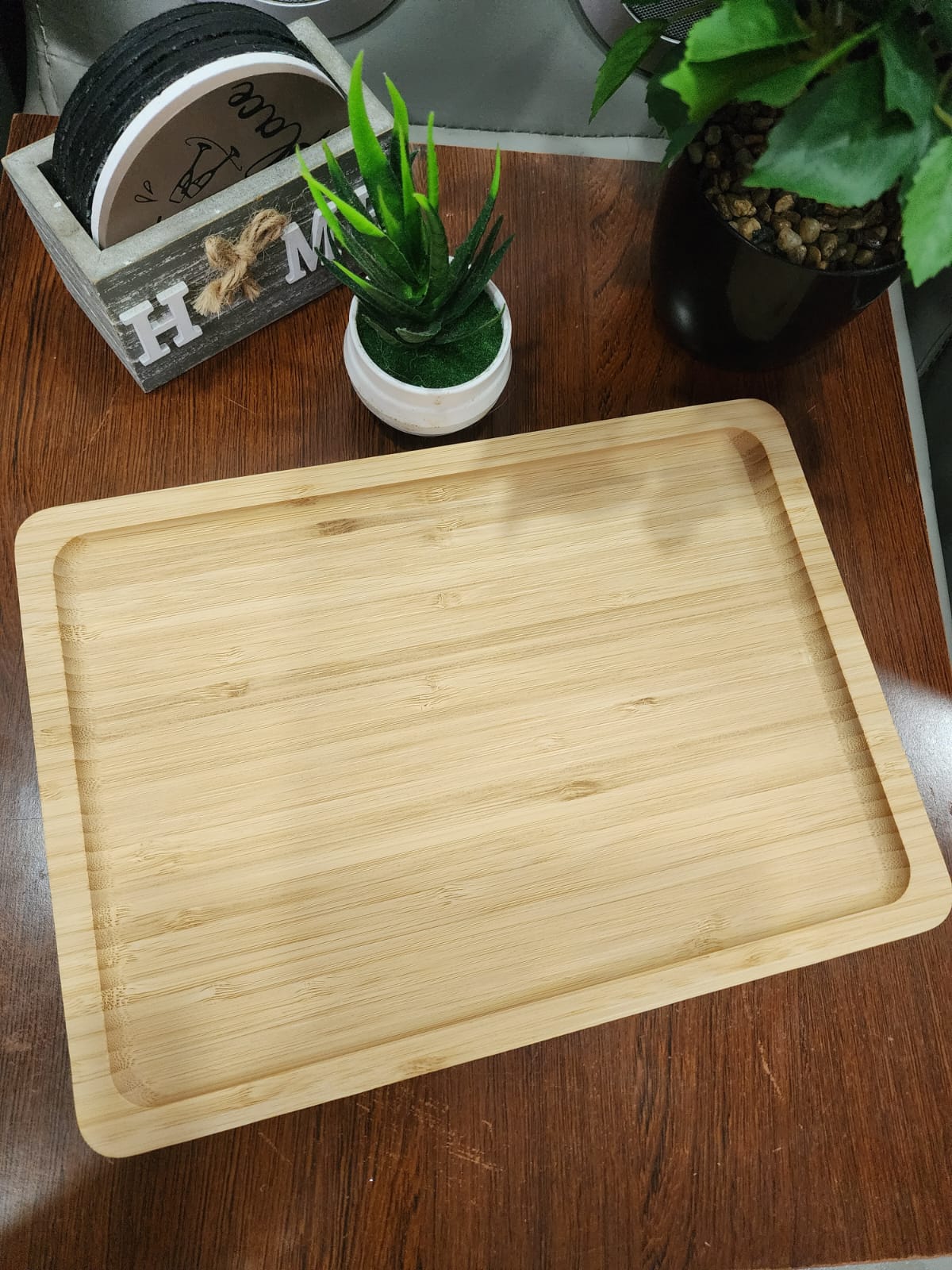 Rectangular Bamboo Serving Tray