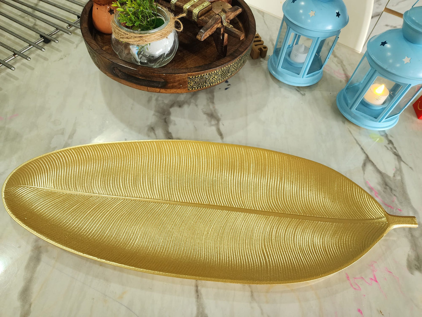 Wooden Leaf Tray perfect as Food Serving Tray or home decor