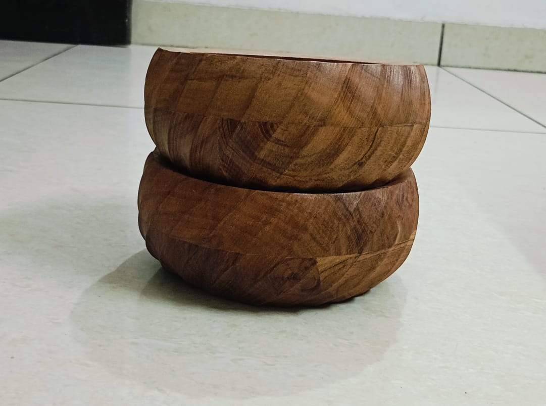 FEAWS “Prithvi” Series Acacia Wood Carved Bowl