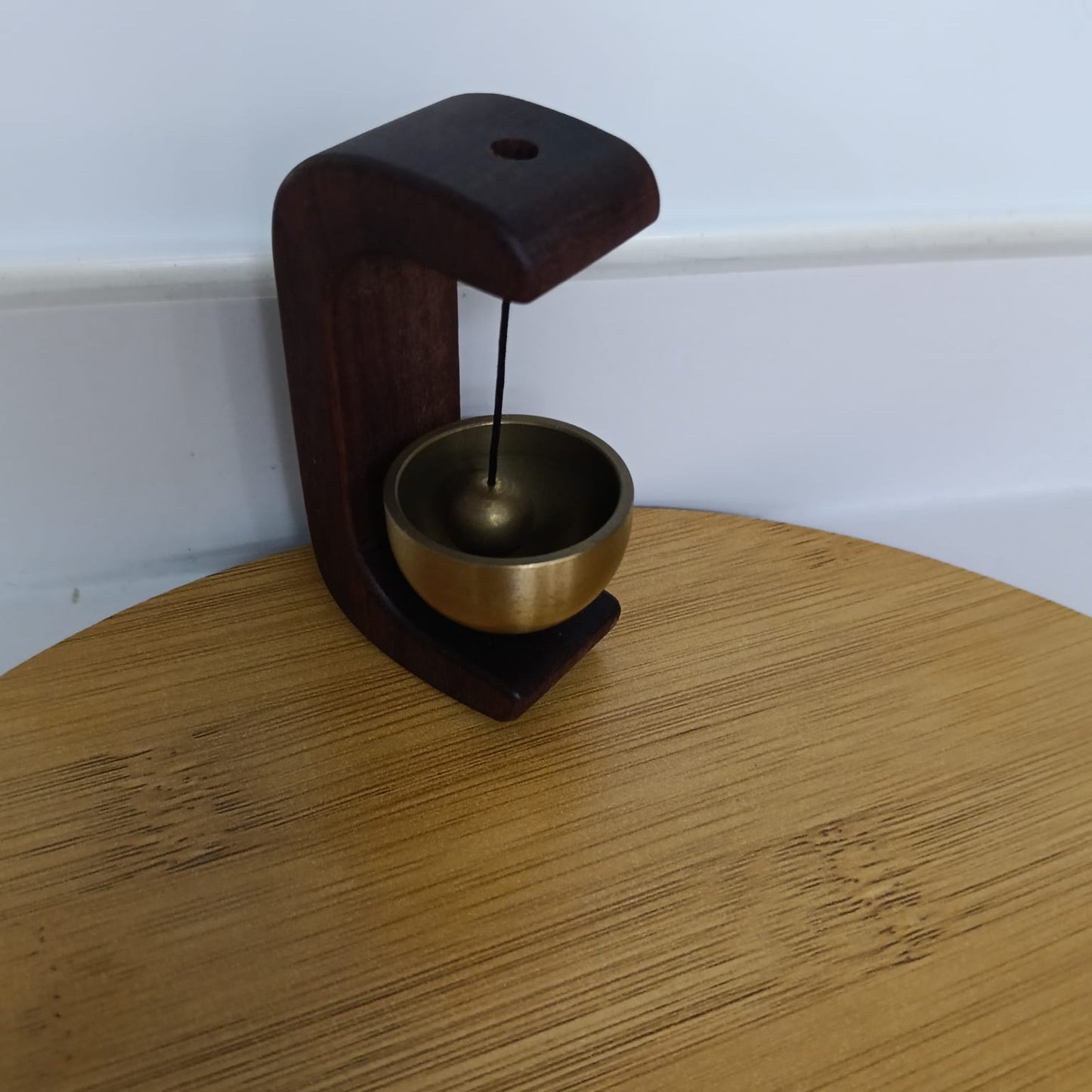 Wooden Doorbell with Brass Wind Chimes – Japanese-Inspired Home Décor