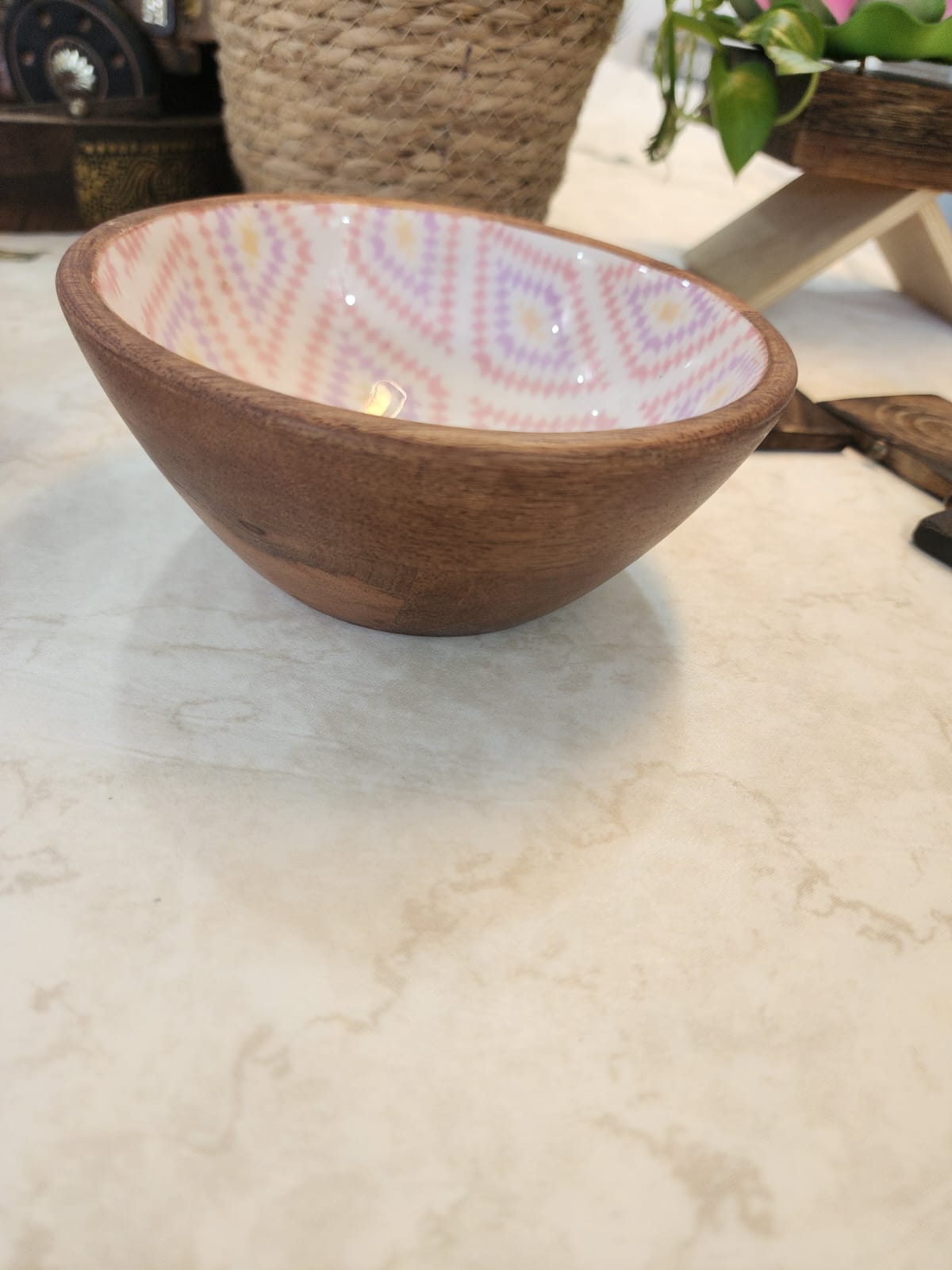 Meraki Lotus & Diamond Mango Wood Bowls