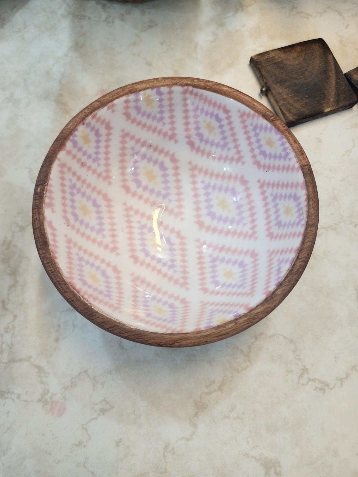 Meraki Lotus & Diamond Mango Wood Bowls