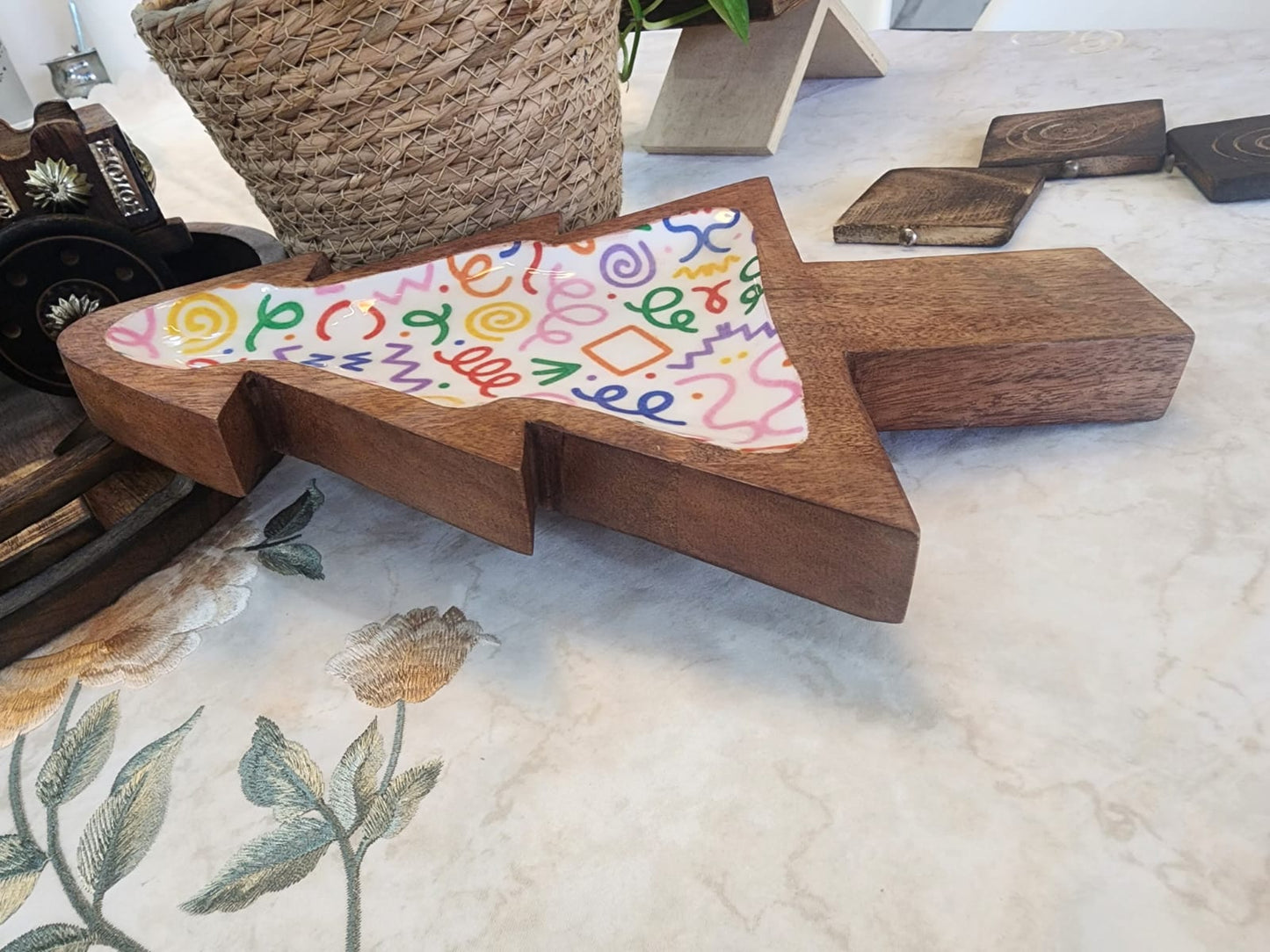 Meraki Christmas Tree Mango Wood Platter