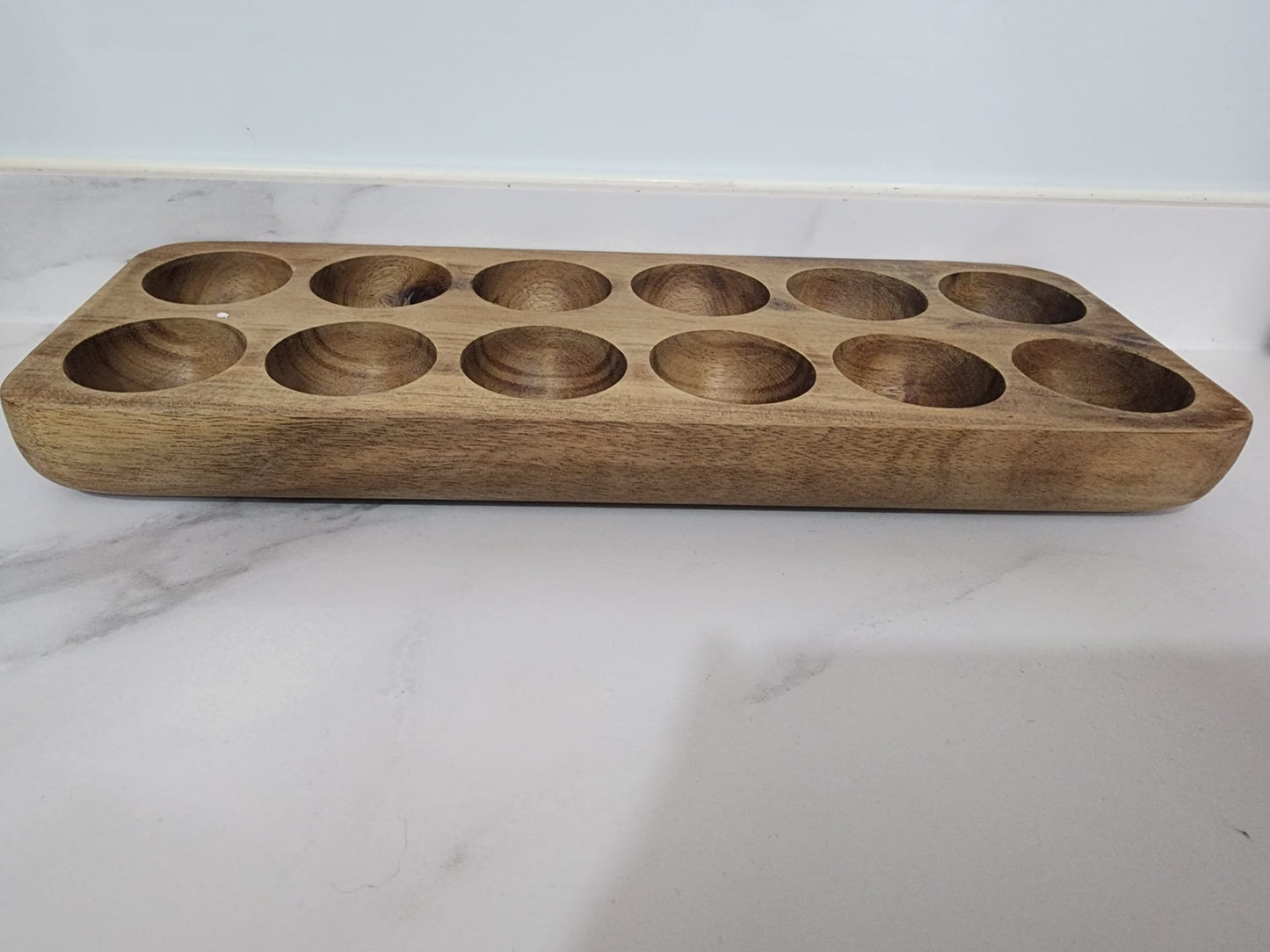 Handcrafted Wooden Egg Tray – 12 Slots