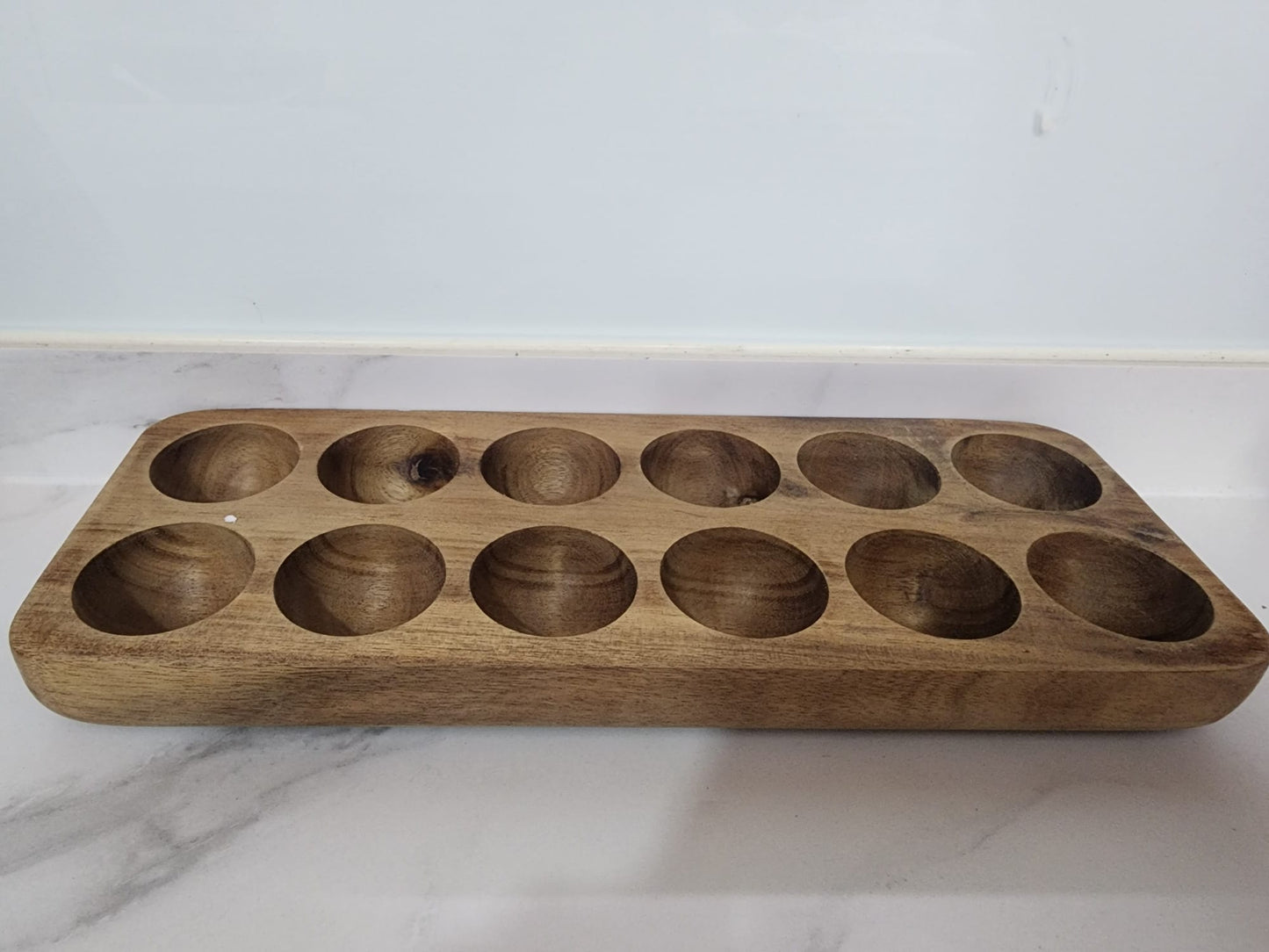 Handcrafted Wooden Egg Tray – 12 Slots
