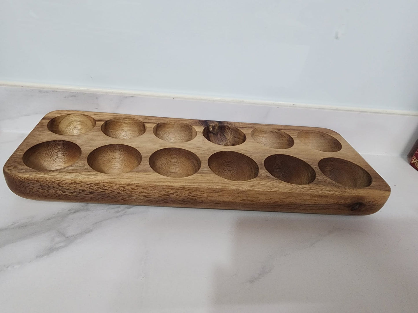 Handcrafted Wooden Egg Tray – 12 Slots