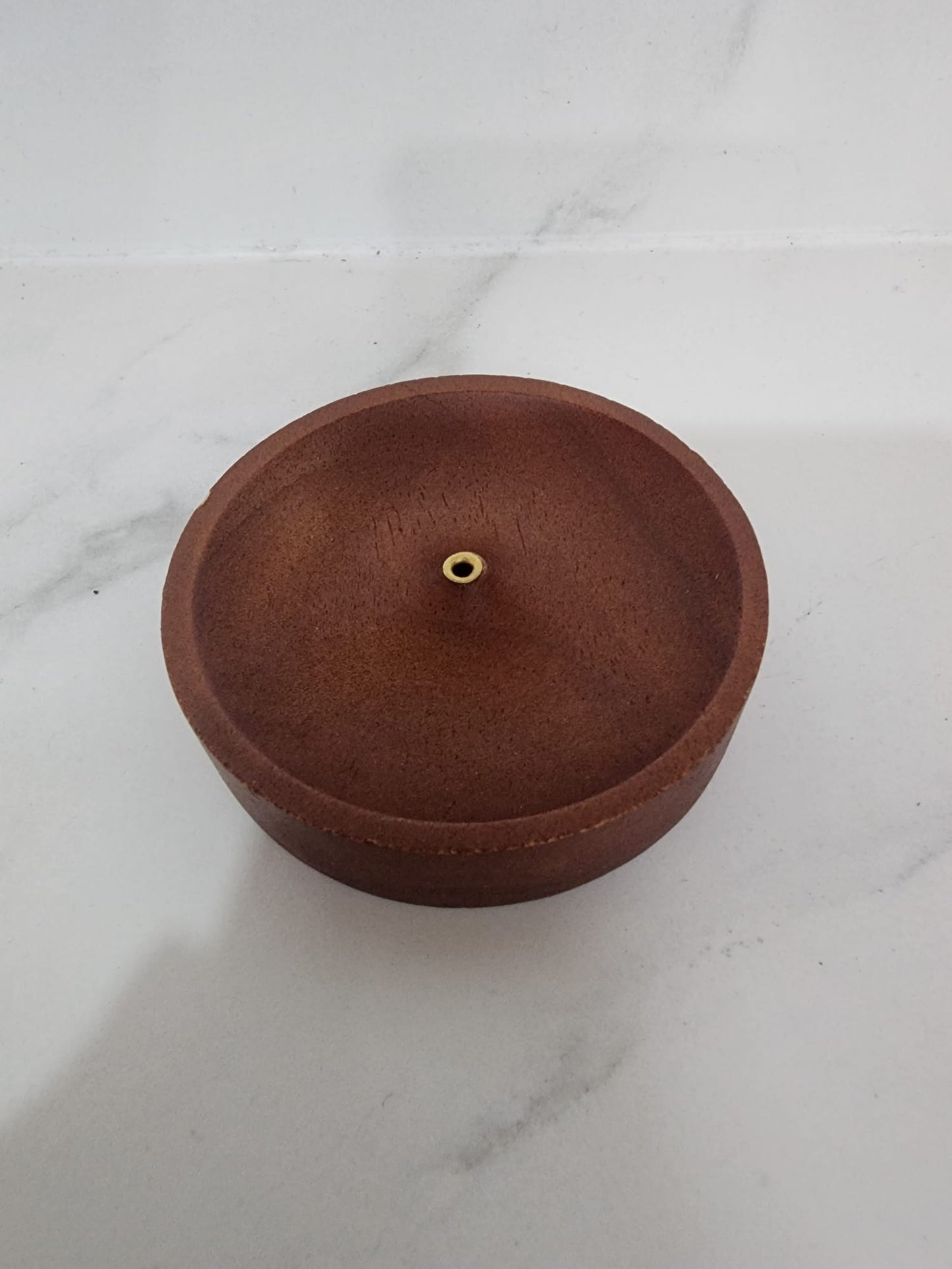 Wooden Incense Holder with Brass Insert