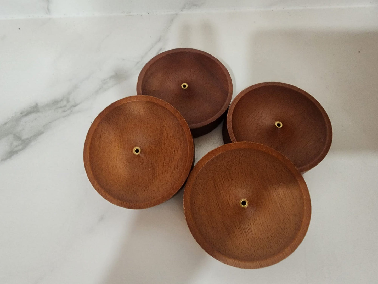 Wooden Incense Holder with Brass Insert