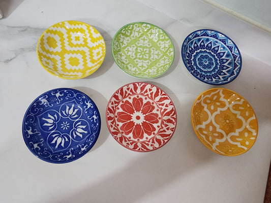 Set of 6 Ceramic Bowls – Vibrant & Elegant Serving Collection